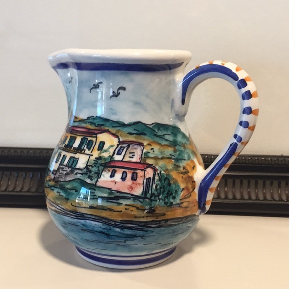 Hand Painted In Greece Small Creamer/Pitcher - Picture 3 of 7